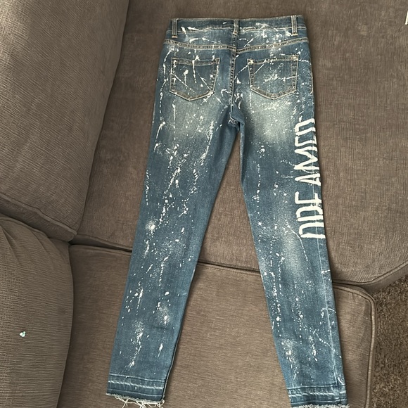 Upcycled by NKD COLLECTIONS cat & jack high rise super skinny size 12 kids jeans - Picture 3 of 5